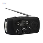 Schwarzes SolarPower Pro Notradio – tragbares Survivalradio mit Solarpanel und Notsignal-Funktion