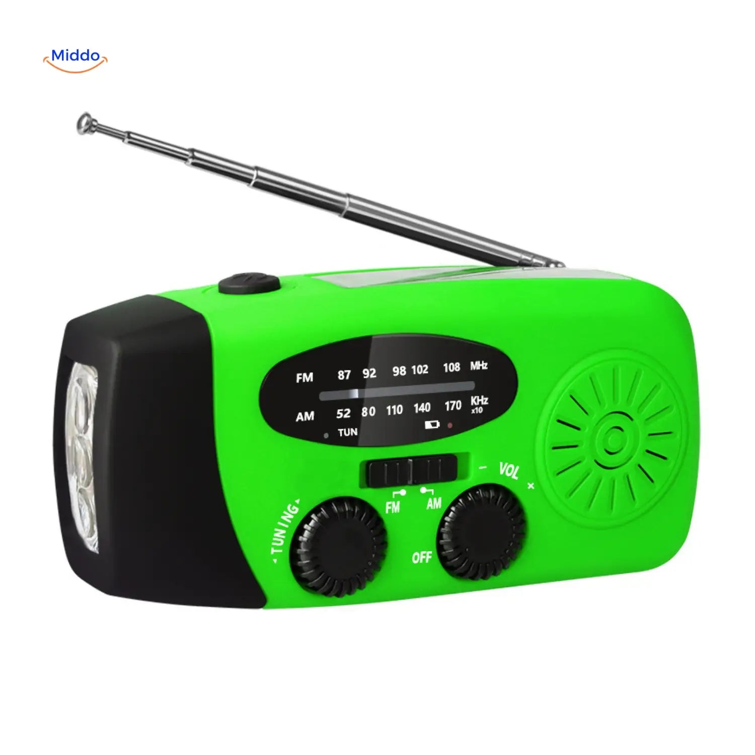 Groen SolarPower Pro multifunktionales Notfallradio mit Taschenlampe, Powerbank und Handkurbel – ideal für Notsituationen