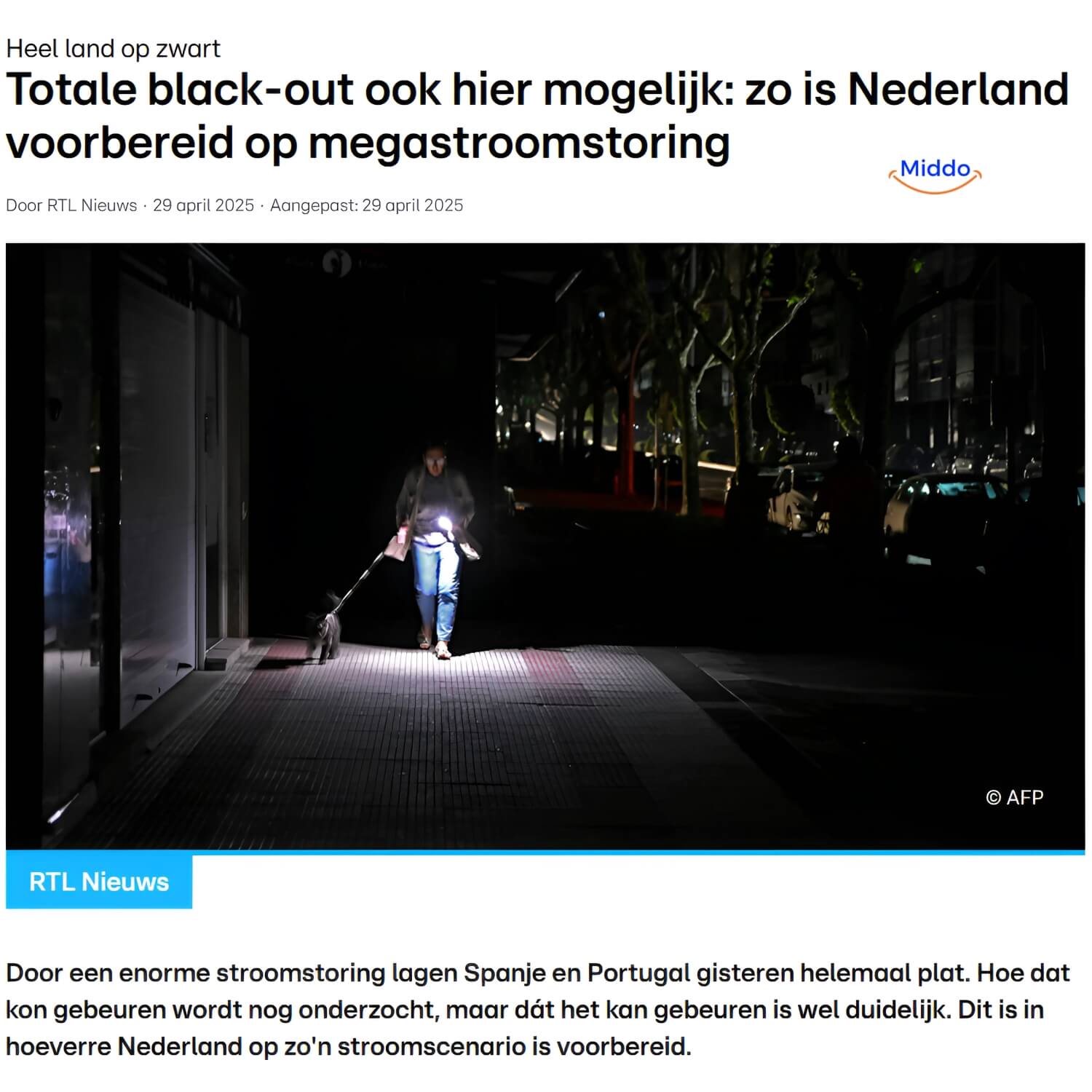Totale blackout Nachrichtenbericht