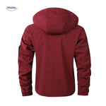 NordGuard bordeauxrote wasserdichte Herren-Outdoorjacke mit Kapuze und Ärmeltasche