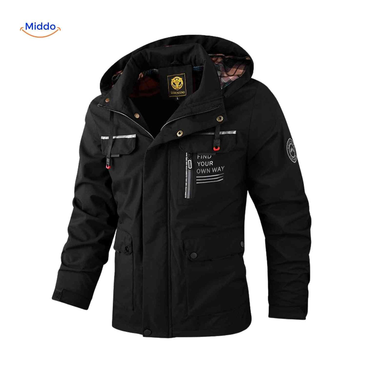 NordGuard isolierte Herren-Winterjacke mit Kapuze und Reißverschlusstaschen