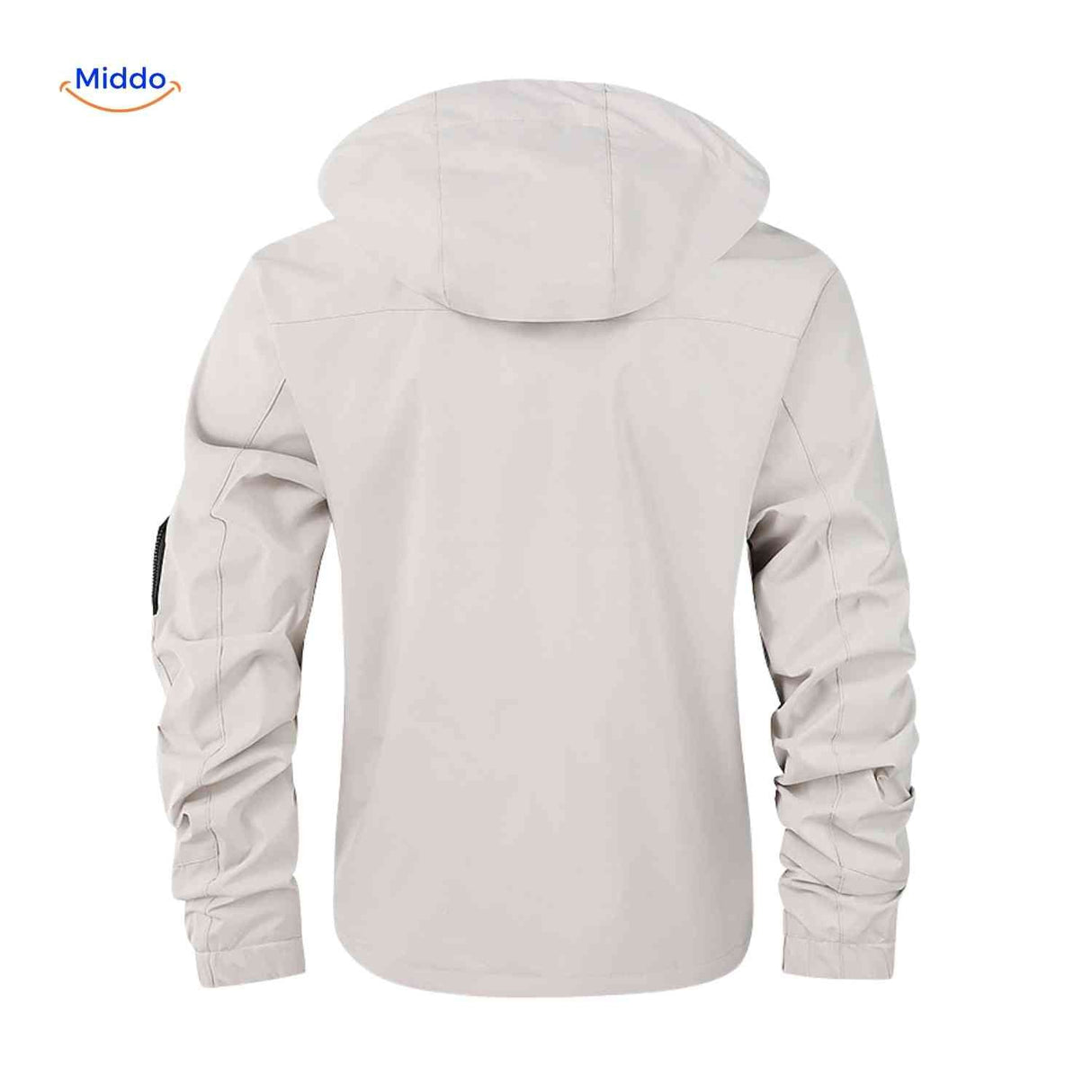 NordGuard hellbeige wasserabweisende Herren-Winterjacke mit Kapuze und elastischen Bündchen
