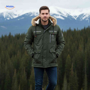 NordGuard hellgraue wasserabweisende Herren-Outdoorjacke mit Reißverschlusstaschen und Futter