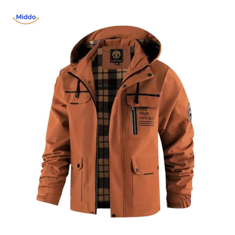 NordGuard wasserdichte Herren-Outdoorjacke mit Kapuze und Brusttasche, zweite Ansicht