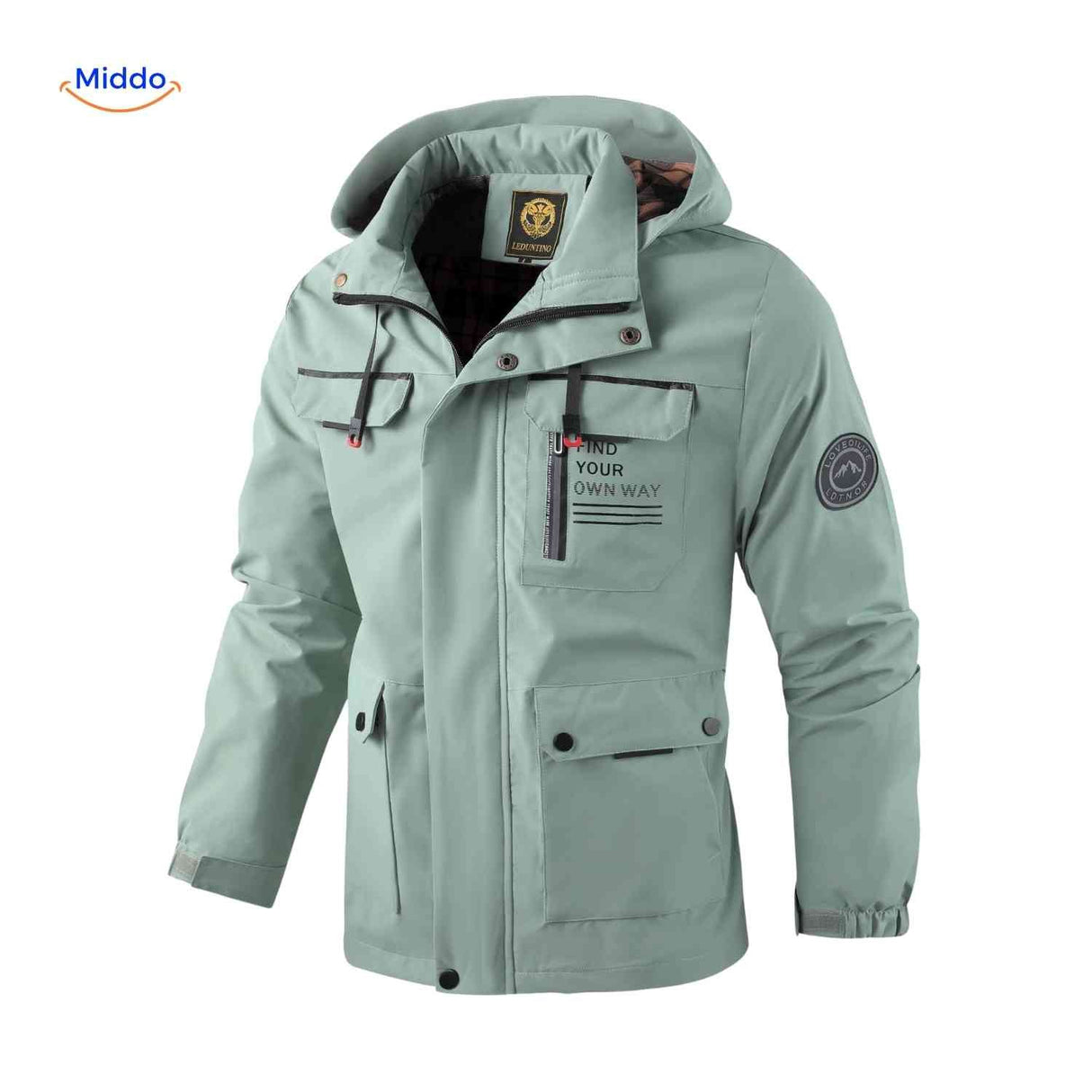 NordGuard wasserdichte Herren-Outdoorjacke mit Kapuze und Eingrifftaschen