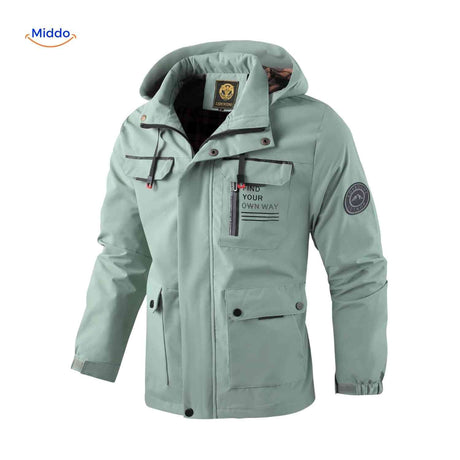 NordGuard wasserdichte Herren-Outdoorjacke mit Kapuze und Eingrifftaschen