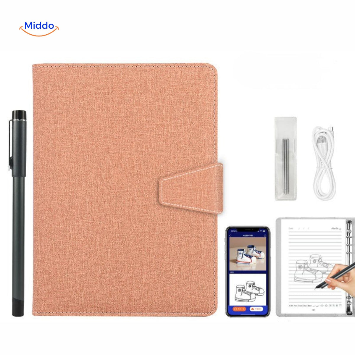 NoteSync Smart Pen Schwarz - Intelligentes Notizbuch mit Stift 

Maximieren Sie Ihre Produktivität mit dem NoteSync Smart Pen und dem passenden Notizbuch. Entdecken Sie, wie einfach es ist, Ihre Gedanken und Ideen festzuhalten. Holen Sie sich Ihr Set jetzt auf www.middo.nl!