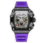 ONOLA Uhr mit lila Armband und schwarzem Gehäuse