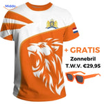Optie 1 orange T-Shirt mit kostenlosen De Oranje Sonnenbrille www.middo.de