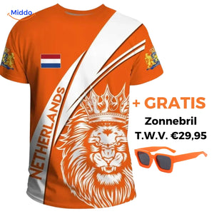 Option 2 oranges T-Shirt mit gratis orange Sonnenbrille