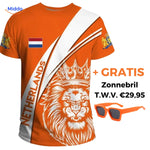 Option 2 orange T-Shirt mit gratis Die Oranje Sonnenbrille www.middo.nl