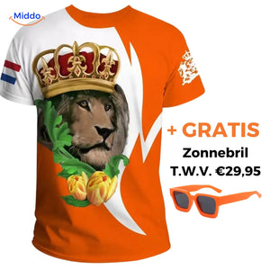 Option 3 oranges T-Shirt mit gratis orange Sonnenbrille