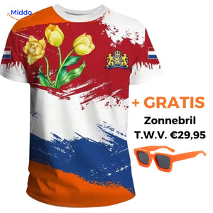 Option 4 oranges T-Shirt mit gratis orange Sonnenbrille