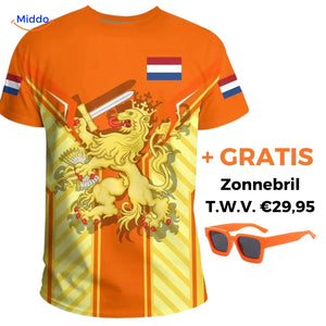 Option 5 oranges T-Shirt mit gratis orange Sonnenbrille