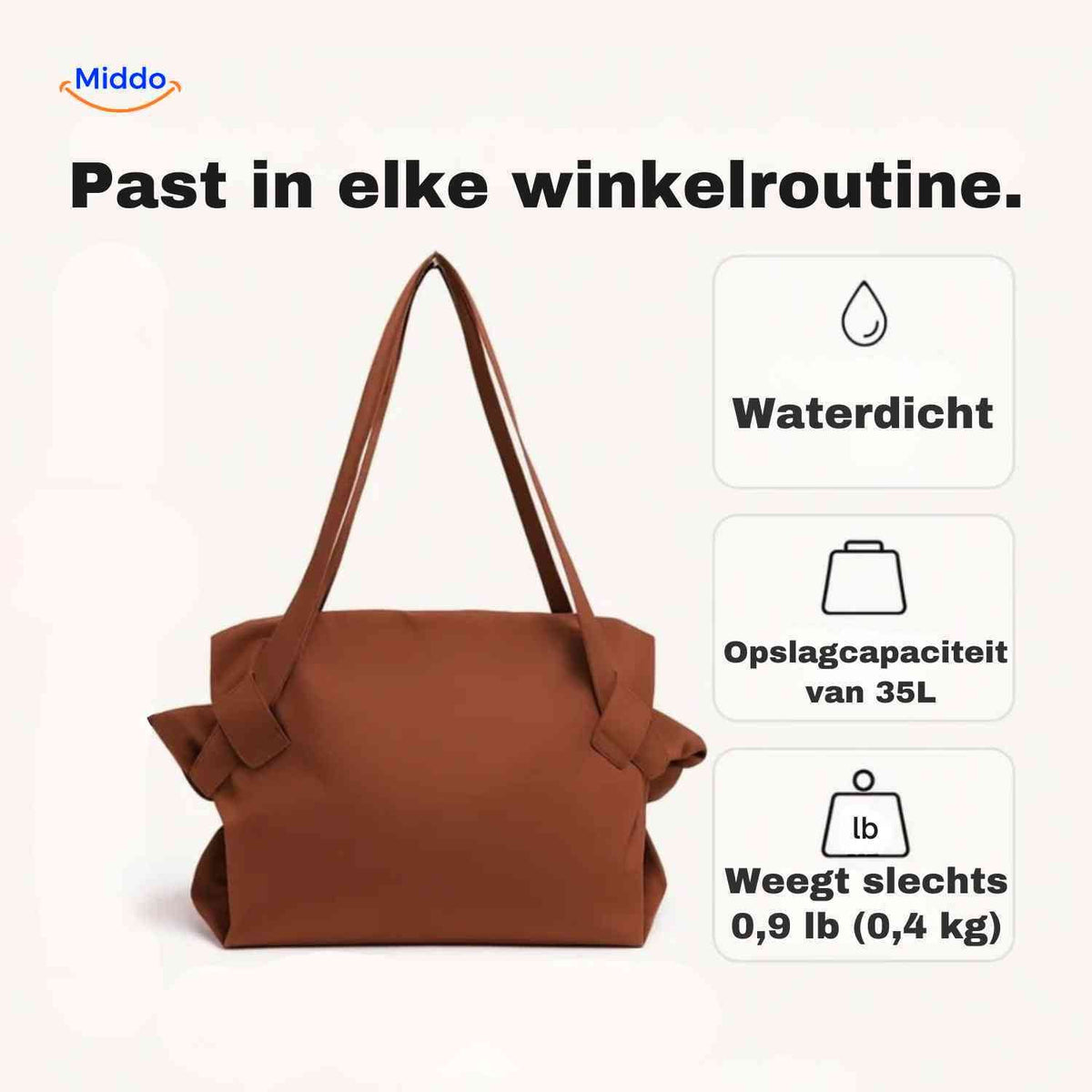 AllesTasche wasserdichter Damen-Shopper mit 35 Litern für Arbeit und Einkauf