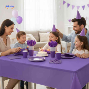 PartyLux Tellerset Partytisch Einweg Geschirr Teller Becher Besteck Kinder www.middo.de