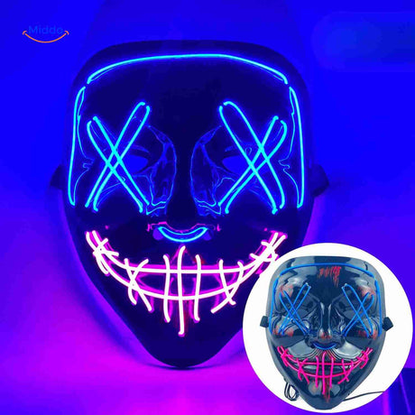 PhantomGlow Maske in Blau, Lila und Rosa - LED-Maske für strahlende Haut | www.middo.de