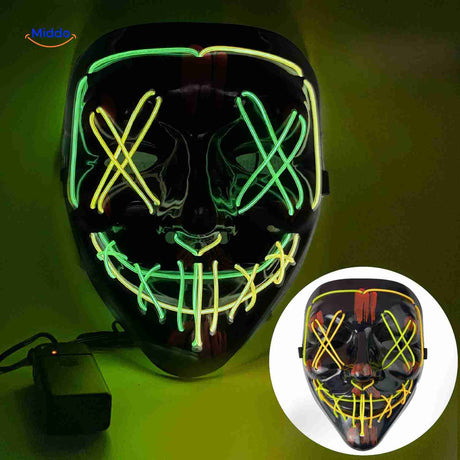 PhantomGlow Gelb-Grün LED-Maske - www.middo.de