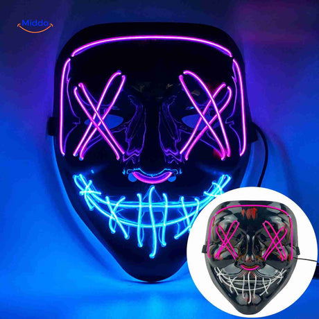 PhantomGlow Gesichtsmaske in Rosa, Lila und Blau - LED-Maske von www.middo.de
