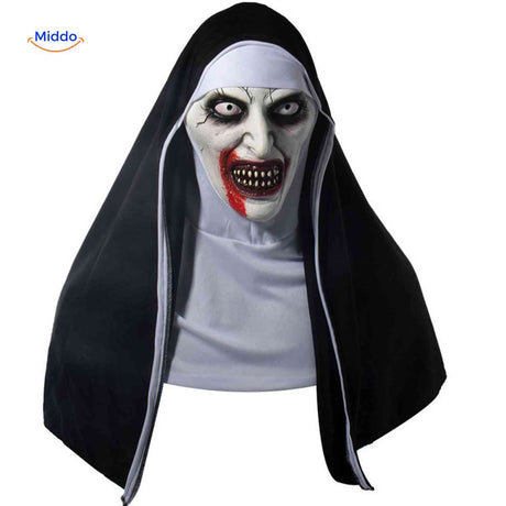 Phantora Nun Maske – Horror Blut-Effekt mit scharfen Zähnen | www.middo.de