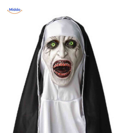 Phantora Nun Maske mit leuchtenden Augen - gruseliges Design | www.middo.de
