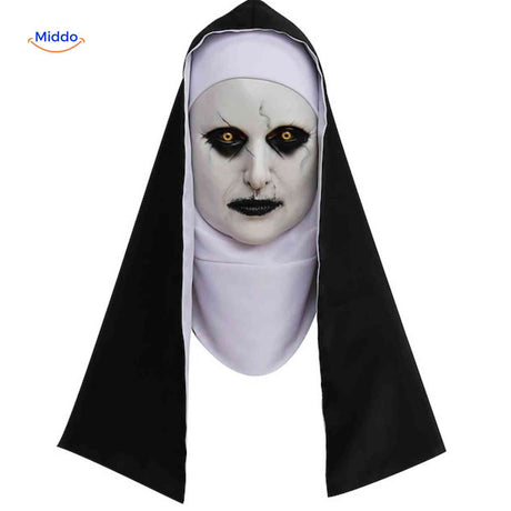 Phantora Nun Maske - Für einen realistischen Horror-Look Entdecken Sie die Phantora Nun Maske und verwandeln Sie sich in eine schaurige Nonne für Ihr nächstes Halloween-Event oder Ihre Kostümparty. Diese detailverliebte Maske sorgt garantiert für Aufsehen! Besuchen Sie uns auf für mehr Informationen