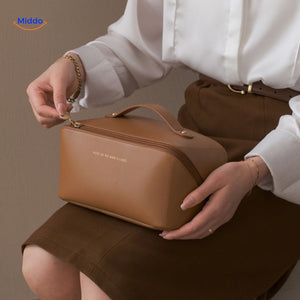 PillowPro Reisetasche orange Farbe stilvolle Make-up Tasche