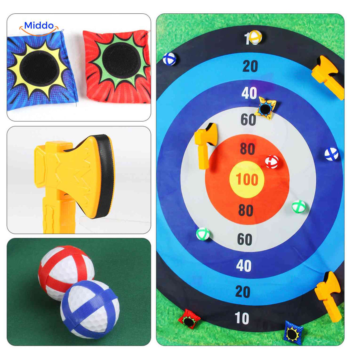 PlaySquare Golfset mit Bällen und Zielaccessoires für Kinder – www.middo.de