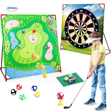 PlaySquare Golfset in grün – Golfziel und Dartboard Trainingsspiel für Kinder. Jetzt bei www.middo.de entdecken!