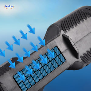 PowerBeam Suchscheinwerfer mit doppelten Lichtoptionen und verstellbaren Strahlen www.middo.de