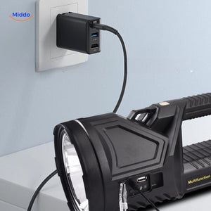 PowerBeam Suchscheinwerfer aufladbar über Steckdose www.middo.de