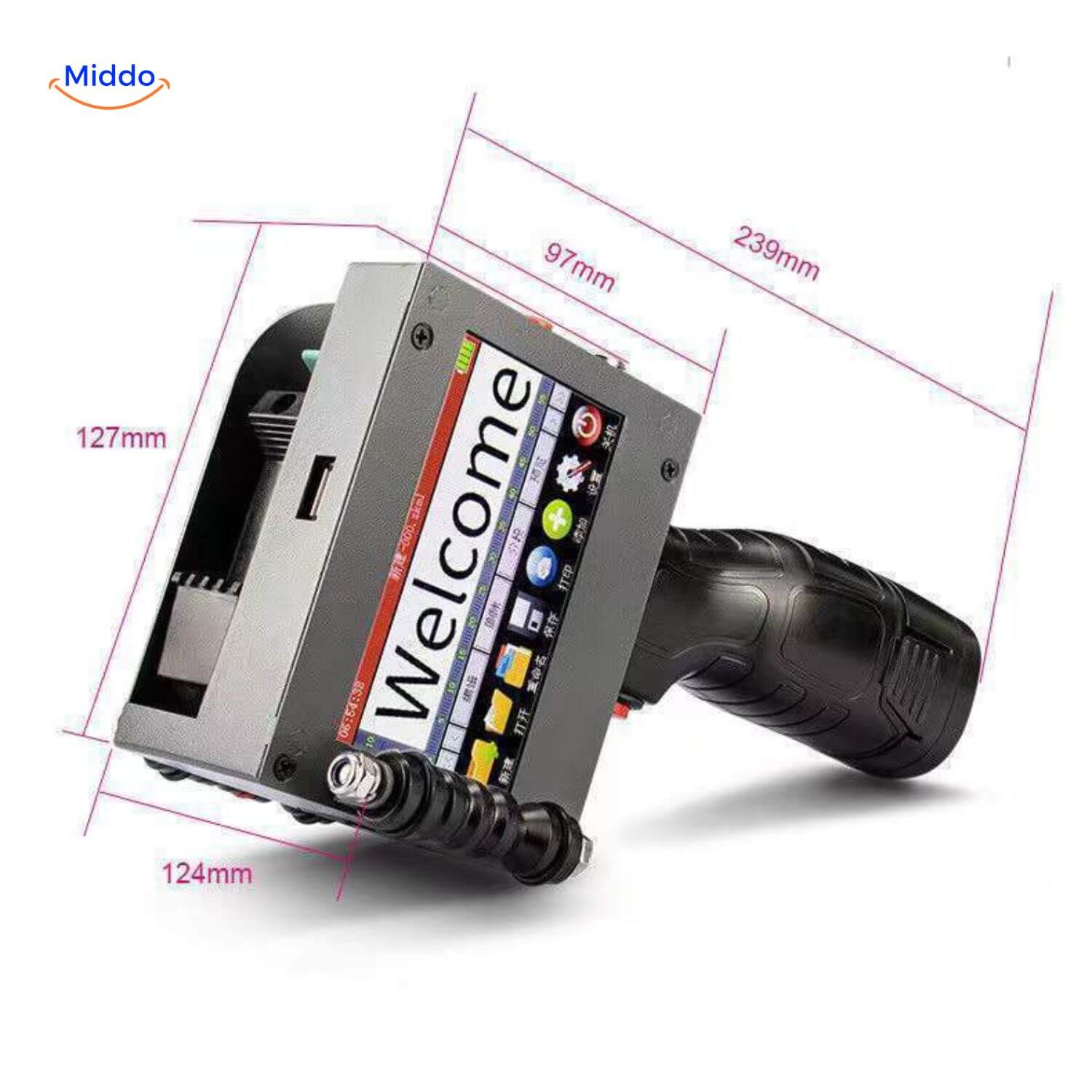 PrintPro Tinte Abmessungen 239x124x127mm www.middo.nl