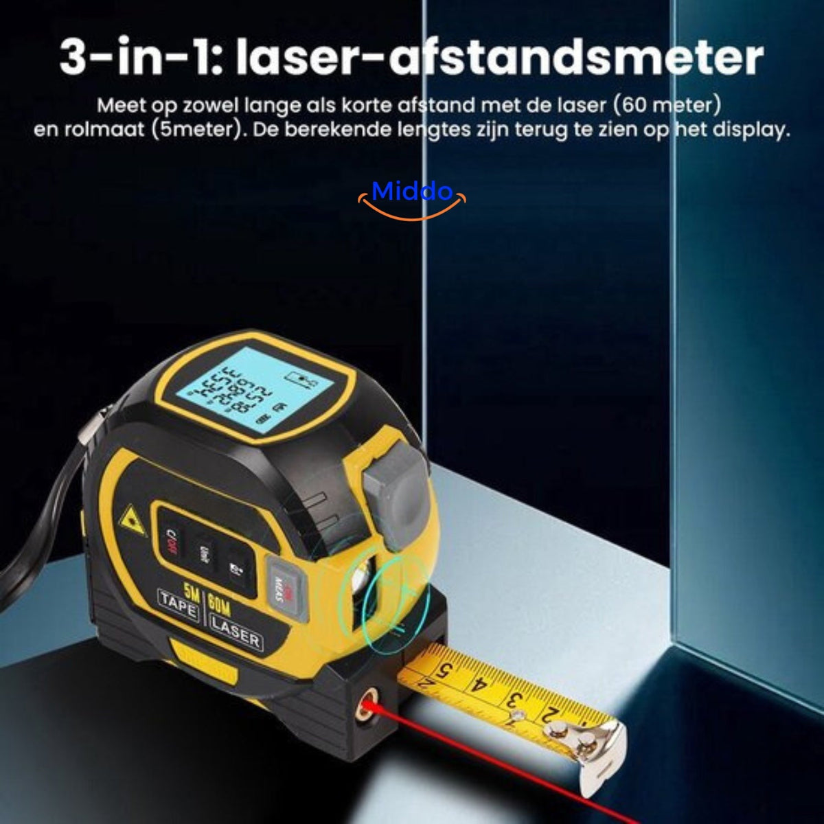 ProMeasure 3-in-1 Digitale Laser-Distanzmesser - 60m Reichweite