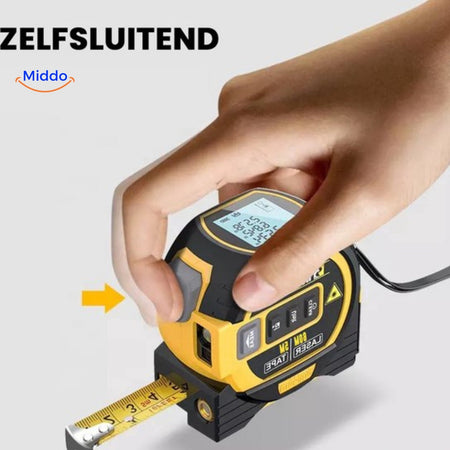 ProMeasure Digitaler Laser-Meter - Selbstschließend 3-in-1 mit bis zu 60 m Reichweite - www.middo.nl