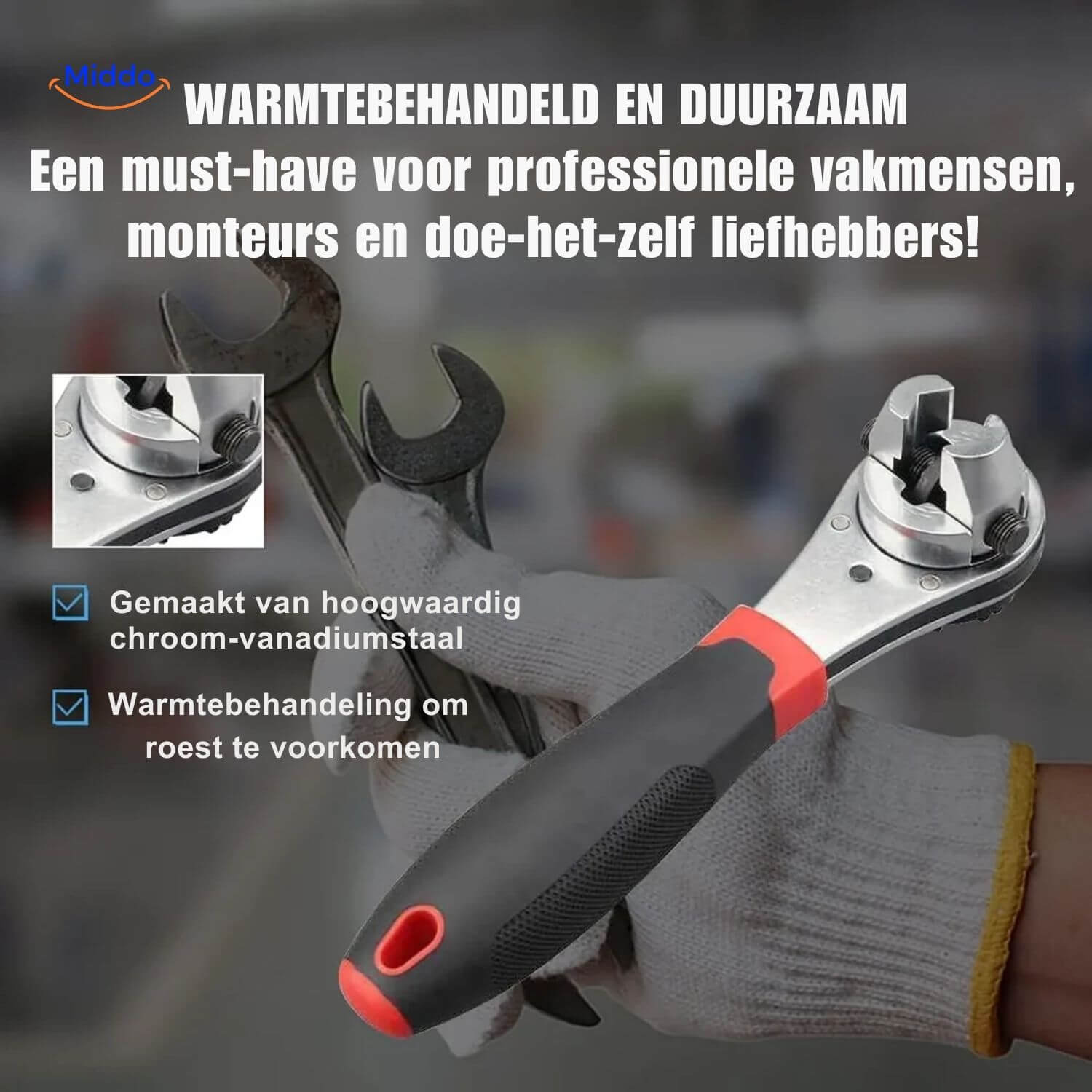 ProTool 6 in 1 anpassbare Zange mit multifunktionalem Zubehör www.middo.nl