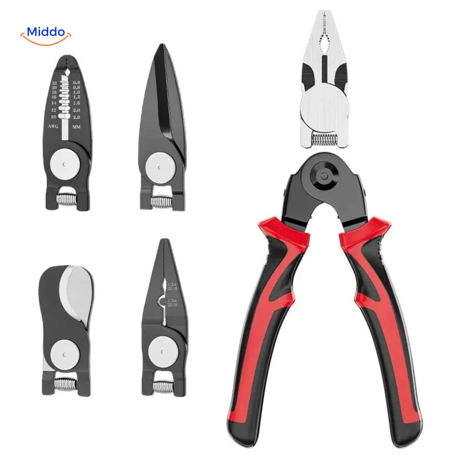 ProTool 6 in 1 Multifunktionszange mit anpassbaren Funktionen www.middo.nl