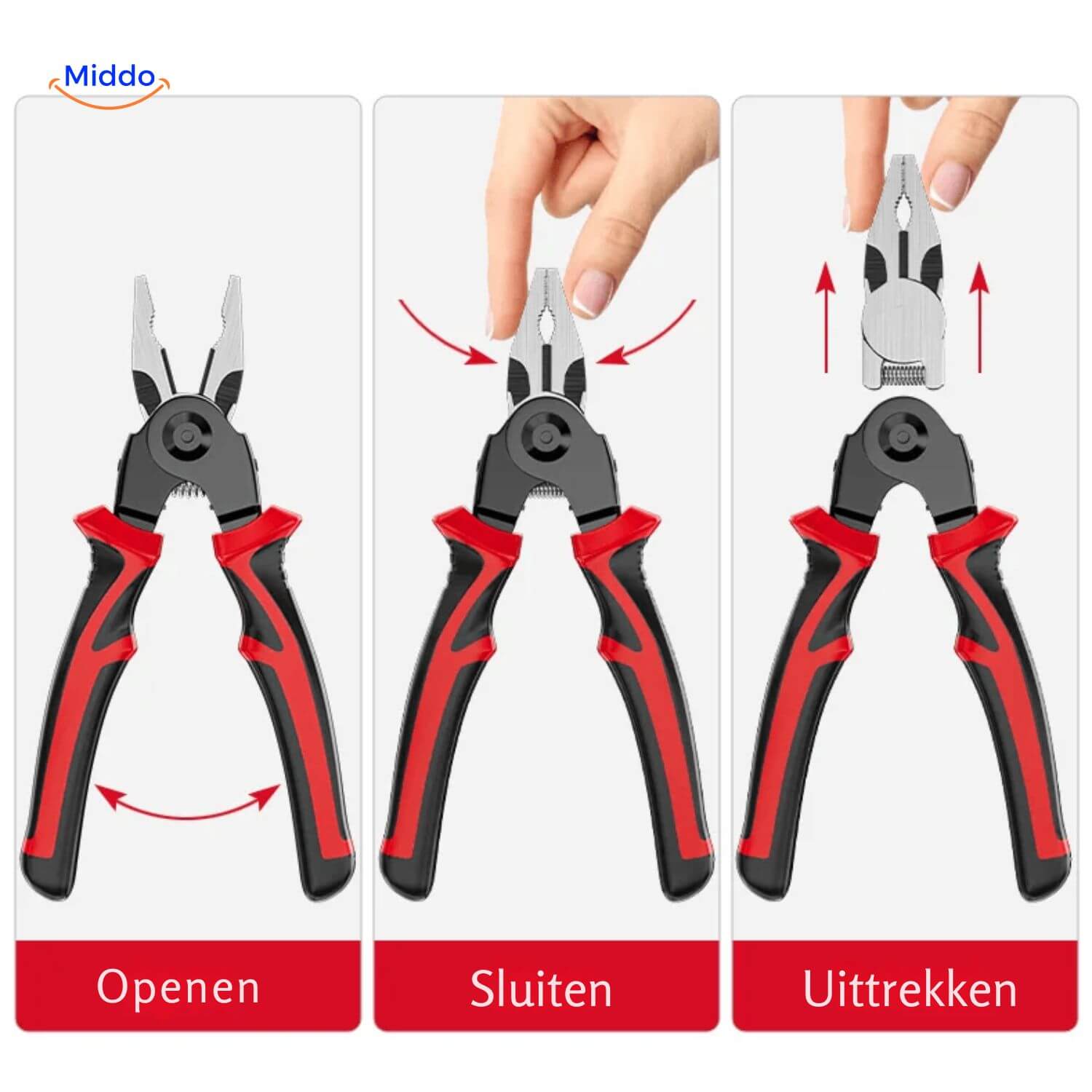ProTool 6 in 1 Präzisionsdrahtschneider mit austauschbaren Köpfen www.middo.nl
