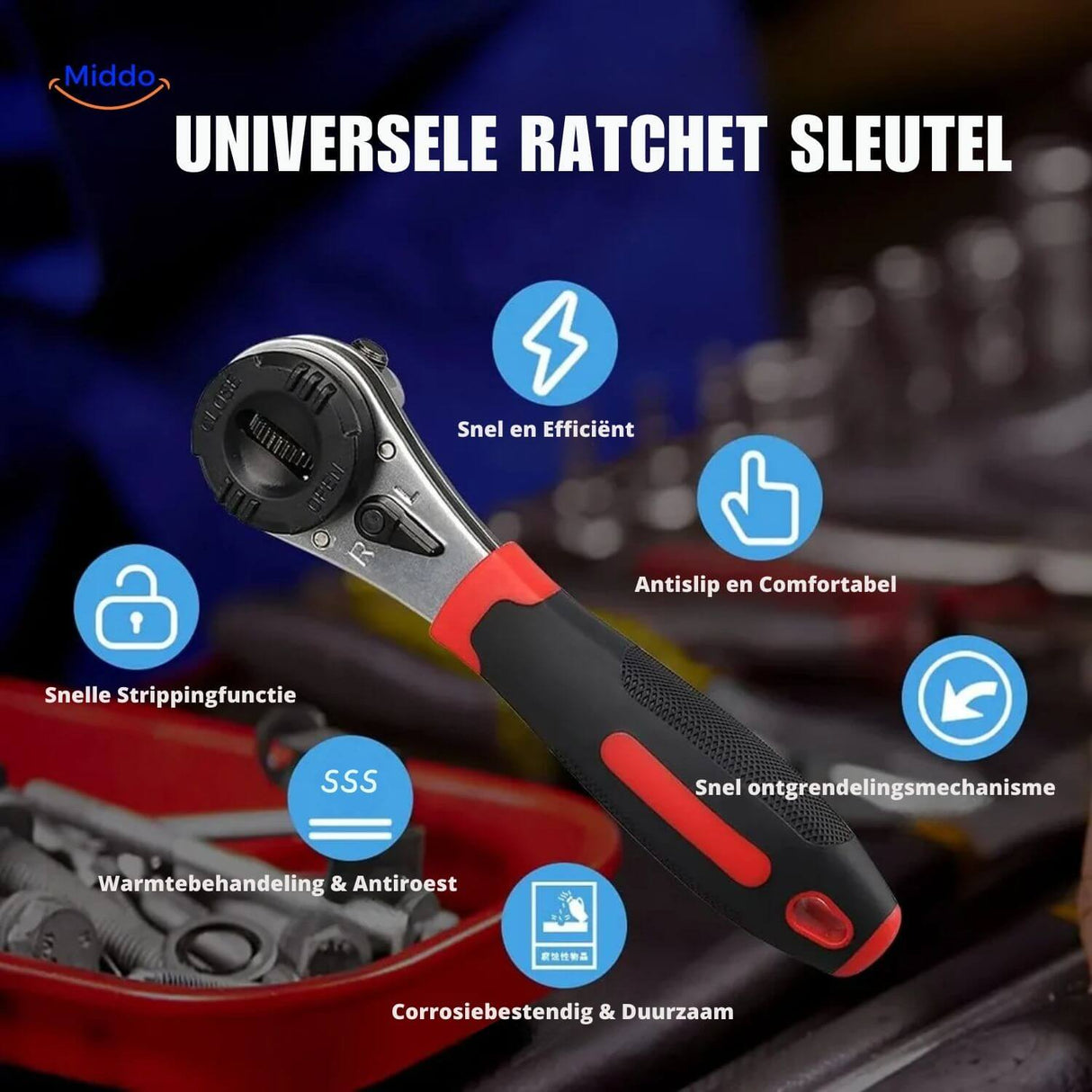 ProTool 6 in 1 Ratschenwerkzeug mit Multi-Head-Optionen