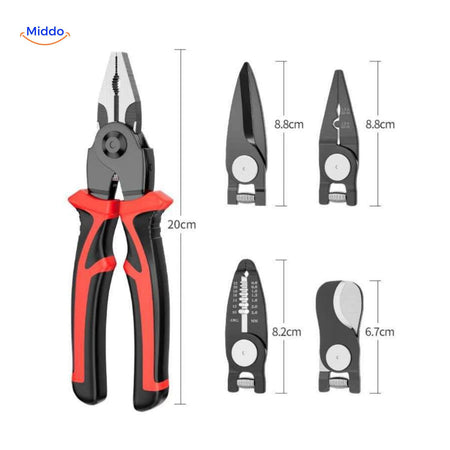 ProTool 6 in 1 vielseitiges Werkzeugset zum Schneiden, Abziehen und Crimpen www.middo.nl