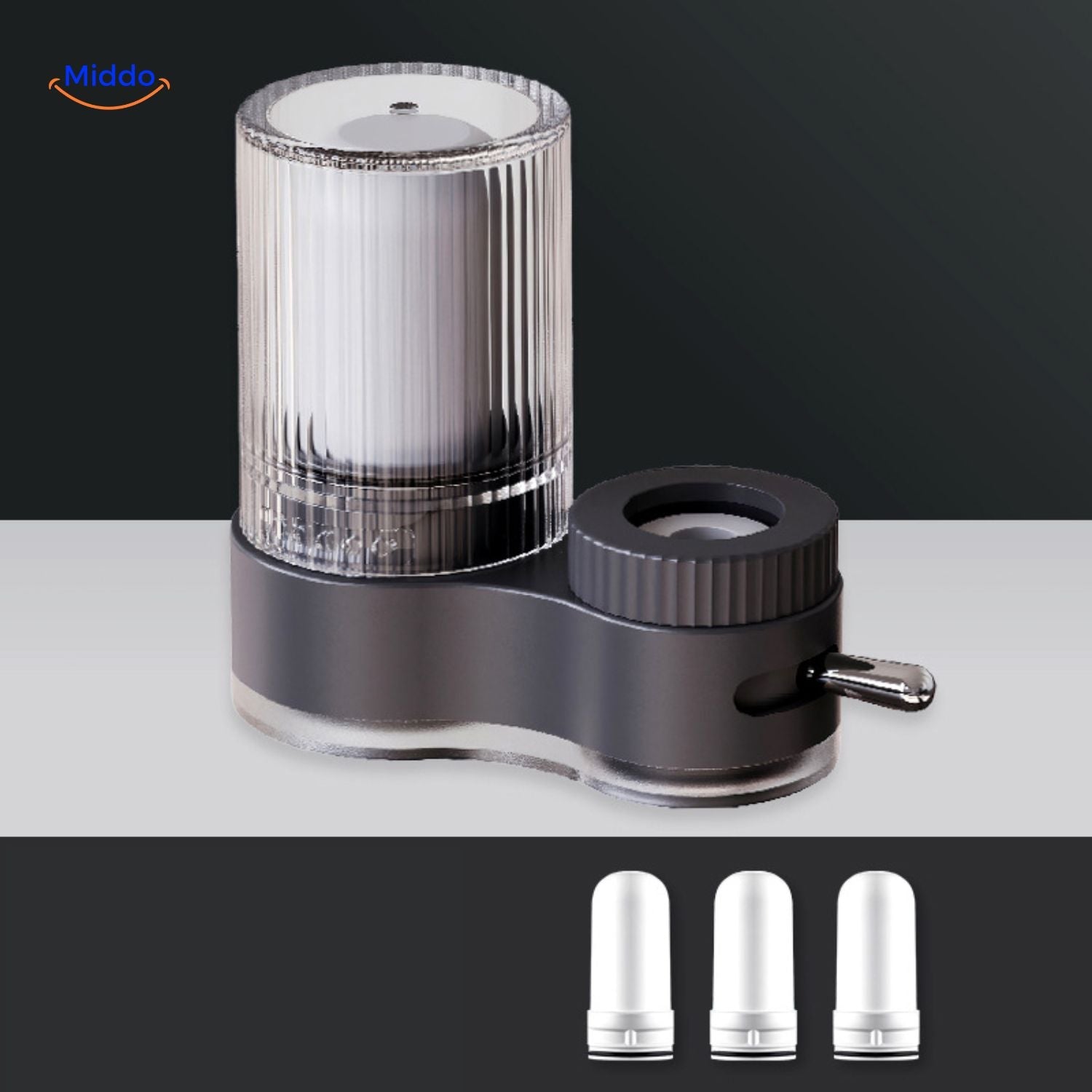 PureFlow Wasserhahn mit verchromter Oberfläche und mehreren Filtern www.middo.nl
