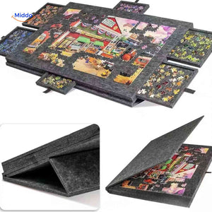 PuzzleNest faltbares Puzzlebrett mit Sortierschubladen
