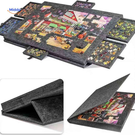 PuzzleNest faltbares Puzzlebrett mit Sortierschubladen
