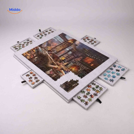PuzzleNest Puzzlebrett mit Schubladen und Puzzleaufbewahrung