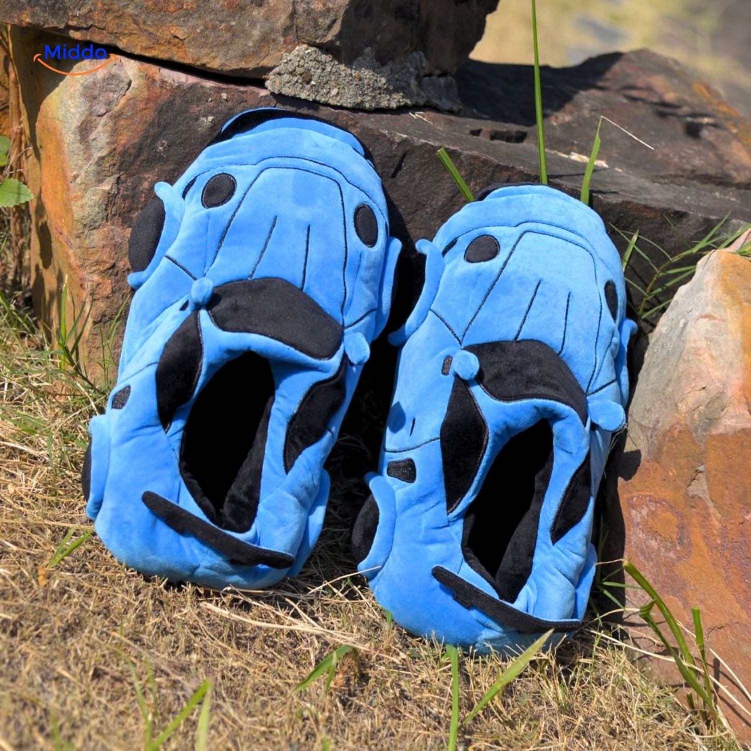 RaceGlide Slippers blaue Autoschuhe für Zuhause