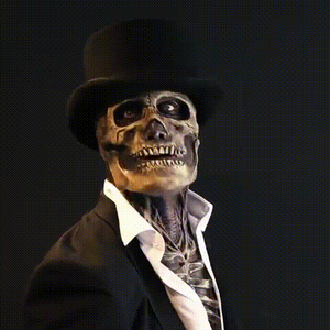 Schädel Kostüm mit Anzug für Halloween