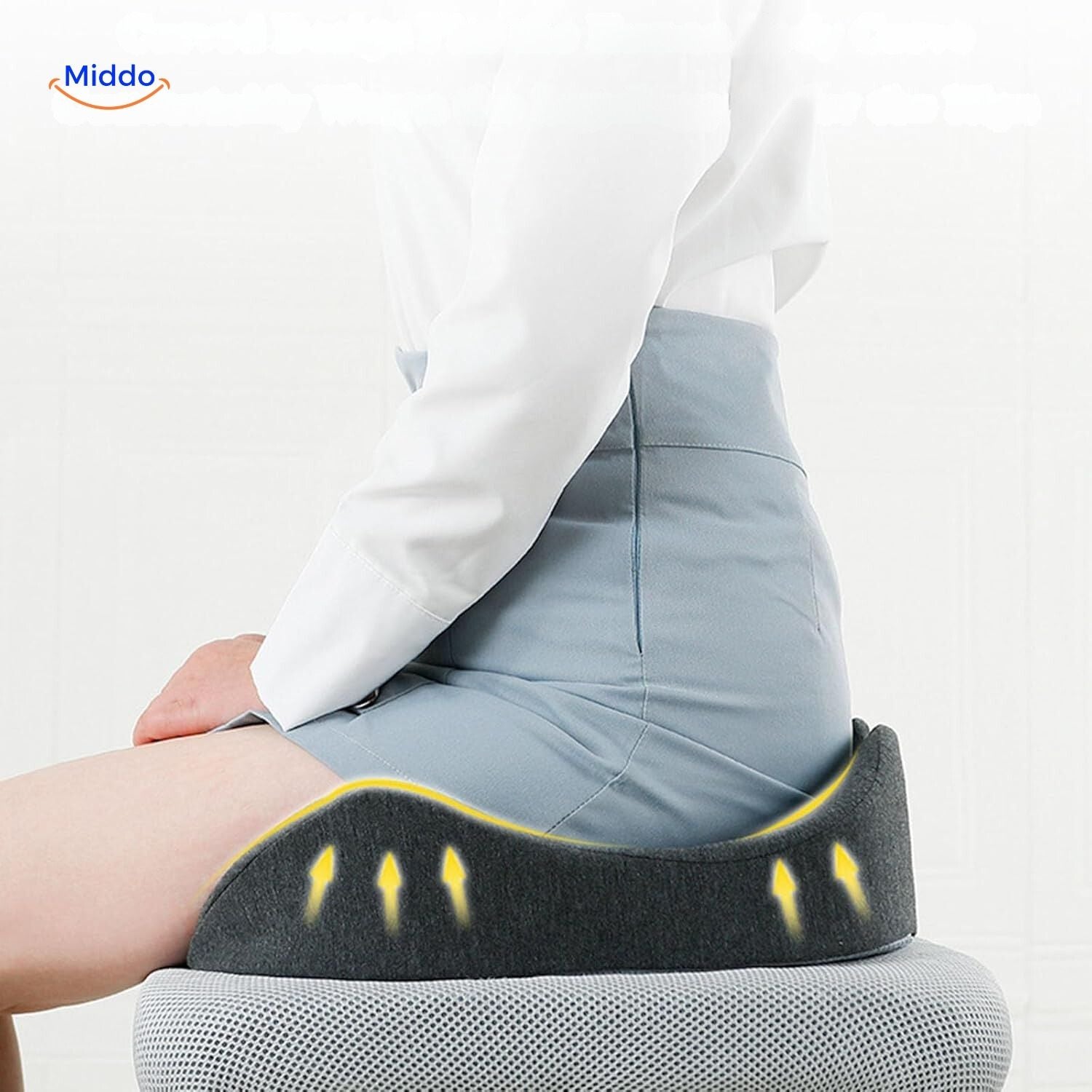 RelaxButt Sitzkissen ergonomisches Kissen für Rückenunterstützung www.middo.nl