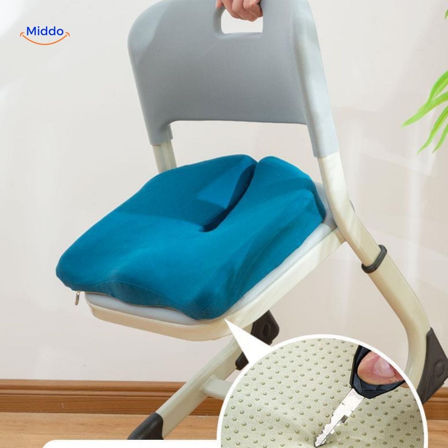 RelaxButt Sitzkissen mit rutschfester und langlebiger Material www.middo.nl