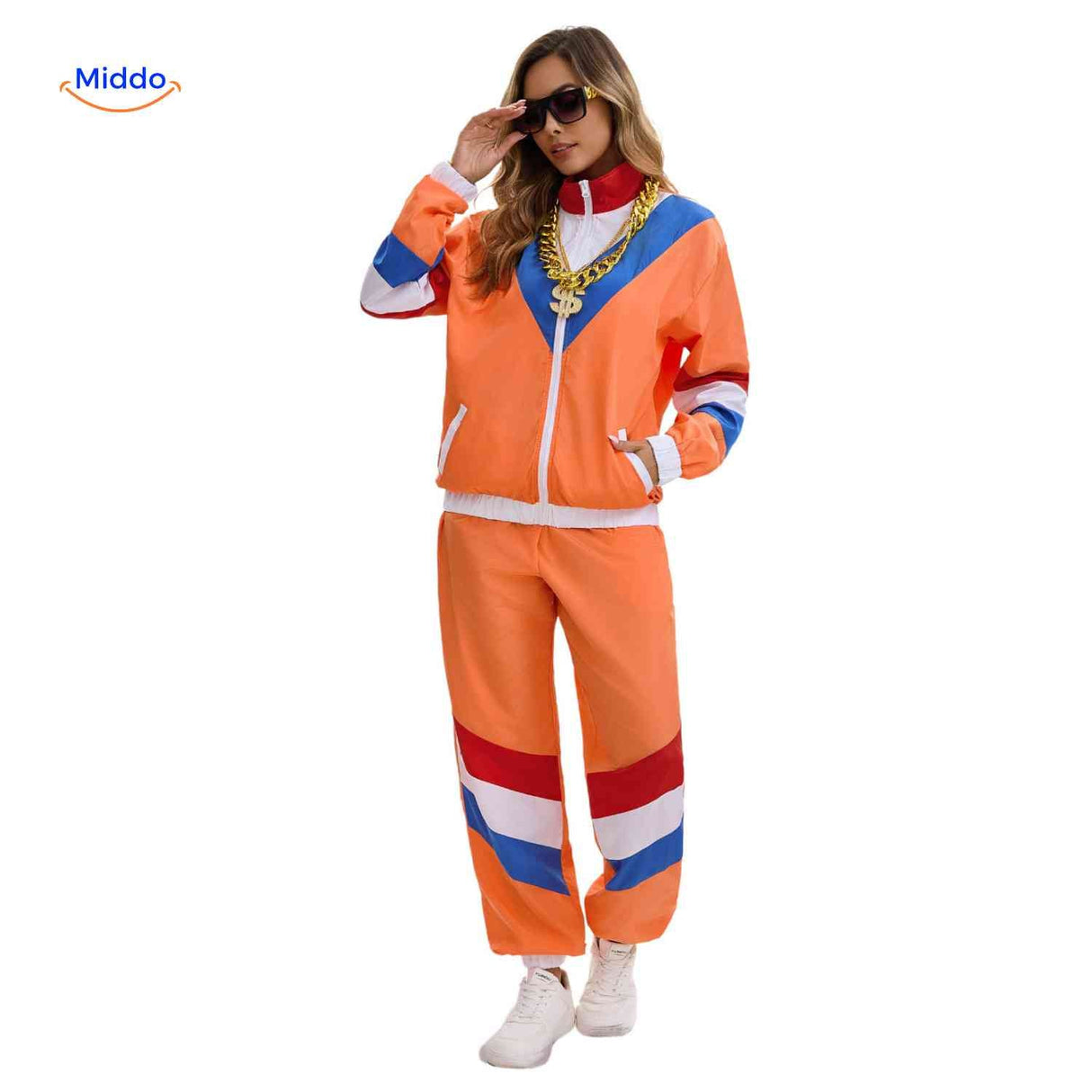 RetroVibe Set Damen Sportset casual Trainingsanzug mit Reißverschluss www.middo.de