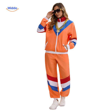 RetroVibe Set Damen Sportset casual Trainingsanzug mit Reißverschluss www.middo.de