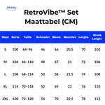 RetroVibe Set Größentabelle Damen Trainingsanzug maten Übersicht cm www.middo.de